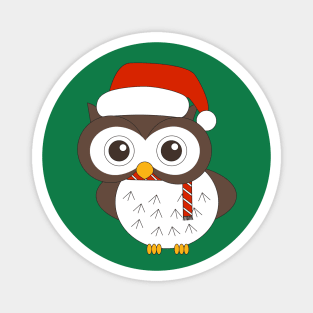 Christmas Curious Mr. Owl Digital Art | Christmas Special | illusima Magnet